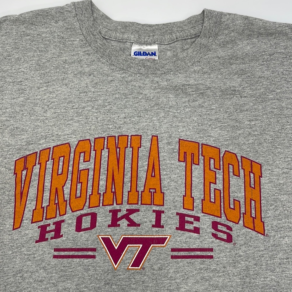 Virginia Tech Short Sleeved Grey Shirt VT Crewneck
